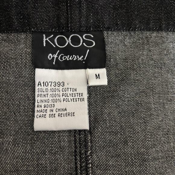 Koos of Course Charcoal Denim Jumper Dress Sz Medium Boho Art to Wear - Picture 10 of 11